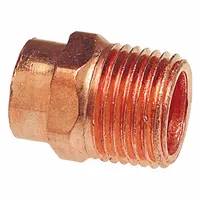 NIBCO Sweat Fitting Adapter: 5/8 in CTS x 1/2 in Pipe, Cup x MNPT, Wrot Copper (MPN 604R 5/8x1/2)