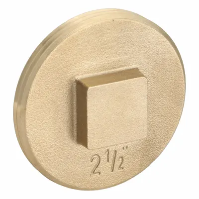 OATEY Plug: Plug, 2 1/2 in Fitting Pipe Size, NPT Threaded, Brass, 10 psi - Drainage Brass Pipe Fittings