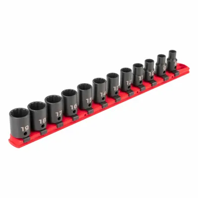 TEKTON Impact Socket Set: 3/8 in Drive Size, Small Set (0-50 pieces) Set Size - Metric Impact Socket Sets