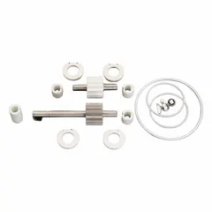 Repair kit for Isochem Series GMC8 pumps, model GMC8-UAE-KKF. Includes gears, shafts, O-rings, keys, snap rings, bearings, and wear plates for restoring pump performance in industrial fluid handling applications.