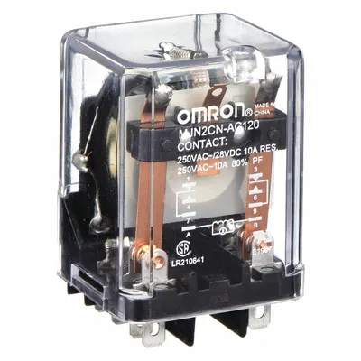 OMRON General Purpose Relay: Socket Mounted, 10 A Current Rating, 120V AC, DPDT - Socket-Mounted Relays