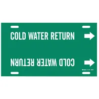 Pipe Marker: Cold Water Return, Green, White, Fits 10 to 15 in Pipe O.D., 1 Pipe Markers (MPN 4030-H)