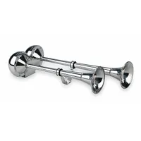 WOLO Electric Horn: 12V DC, High Tone/Low Tone, Electric, White, Painted, 114 dB Sound Level - Max (MPN 125)