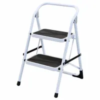 APPROVED VENDOR Step Stool: 2 Steps, 2.3 ft Overall Ht, 225 lb Load Cap, Steel, 18.3 in Standing Ht