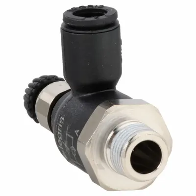 LEGRIS Compact Flow Control: Elbow Fitting, Screw, 6 mm Valve Body Size, 6 mm Tube - Compact Elbow-Style Flow Control Valves