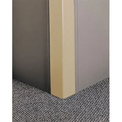PAWLING Corner Guard: Corner Guard System, PETG, Tan, 3 in Leg Wd - Fire-Rated Flush-Mount PETG Clip-On Corner Guards