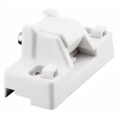 This sliding door lock from PRIME-LINE measures 1 inch in height and 1 3/8 inches in width. It is designed for use on sliding doors in commercial or industrial settings, providing a secure locking solution for access points.