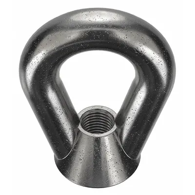 KEN FORGING Eye Nut: 1 1/4"-7 Thread, Steel, Black Oxide, Oval, 2 1/2 in Inside Dia - Steel Eye Nuts