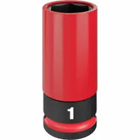 MILWAUKEE Lug Nut Wheel Socket: 1/2 in Drive Size, SAE, 1 in Socket Size, 6-Point, Deep, Friction (MPN 49-66-7814)