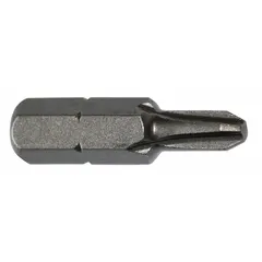 Set of five impact-rated #2 Phillips (PH2) bits with standard hex shank. Constructed from S2 steel for use with impact drivers in high-torque fastening applications. Imperial sizing.