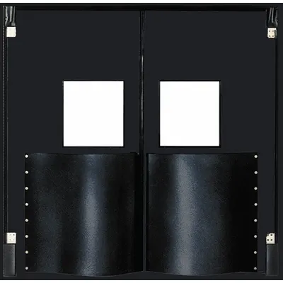 CHASE Swinging Door: Polyethylene, 2 Doors, Black, 6 ft Door Wd, 8 ft Door Ht - Insulated Swinging Doors