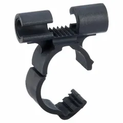Snap-on hanger for securing 3/4 in copper tube or tubing with 7/8 in outside diameter. Made of polyamide clamp material. Mounts to 3/8 in threaded rod. Suitable for supporting tubing in plumbing, HVAC, and industrial piping applications.
