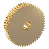 This metric worm wheel has module m 0.8, 20° pressure angle, right-hand helix, and non-ground tooth finish. Made of aluminum bronze, it is used in power transmission applications requiring a 50:1 reduction ratio, such as conveyor systems and indexing tables