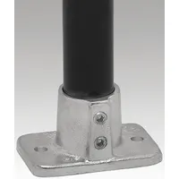 Structural Pipe Fitting: Rectangular Base Flange, Rectangle, 1 in For Pipe Size, Aluminum, Gray (MPN 46-6)
