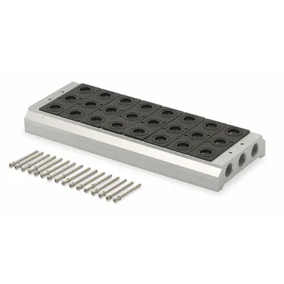 ARO Manifold Kit: 8 Valve Ports, Side-Ported Body, 15°F to 122°F, 45 psi to 140 psi - ARO MaxAir Series Manifolds & Bases