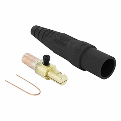 LEVITON Single Pole Inline: Male, Black, 600V AC/600V DC, 220 A, Crimp Tube Termination - Plugs with Crimp Tube Terminations