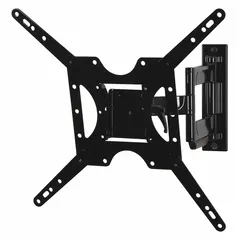 Steel wall mount with fused epoxy finish in black. Supports 32 to 50 inch screens up to 80 lb. Provides 5° down and 15° up tilt adjustment. Includes mounting hardware. Suitable for wall installations in commercial or residential settings.