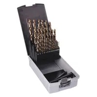 APPROVED VENDOR Jobber Length Drill Bit Set: 29 Pc, 1/16" to 1/2" by 64ths, 118° Point