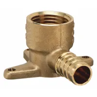 ZURN Barbed Fitting Elbow: 3/4 in ID x 3/4 in Pipe Size, Barbed x FNPT, Brass, Crimp (MPN QQDE44BFGX)