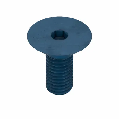 METRIC BLUE Socket Flat Head Screw: M10x1.50 Thread Size, 25 mm Lg, Flat, Blue Phosphate - Flat Head Socket Cap Screws