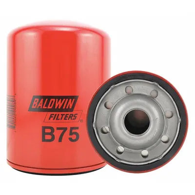 BALDWIN FILTERS Oil Filter: B75, LF3328, 1 1/8"-16 Thread Size, 5 7/8 in Overall Ht, Oil - Spin-On Oil Filters