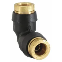 Push-Fit Elbow Fitting: 1/4 in OD x 1/4 in OD Fitting Size, Push-to-Connect x Push-to-Connect, 10 PK (MPN 365PTC-4)