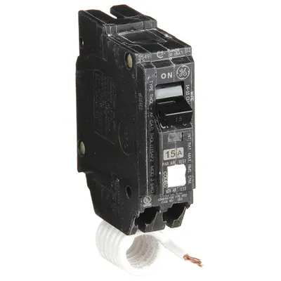GE Miniature Circuit Breaker: THQL, 15 A, 120/240V AC, Single Phase, 10kA at 120/240V AC - THQP, THQL & THHQL Series, Plug-In GE Miniature Circuit Breakers