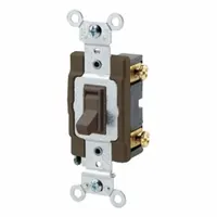 LEVITON Toggle Framed Single-Pole, 20 Amp: Toggle Switch, Single Pole, Maintained, Brown, 20 A (MPN 54521-2)