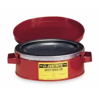 JUSTRITE Bench Can: 1/4 gal Capacity, Powder Coated Steel, Red (MPN 10175)