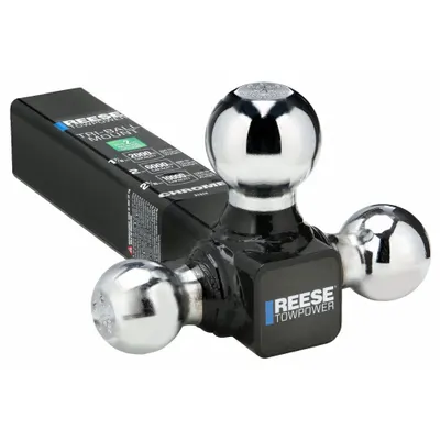 REESE Tri Ball Mount: IV, 2 in Compatible Ball Shank Dia - Ball Mounts with Hitch Ball