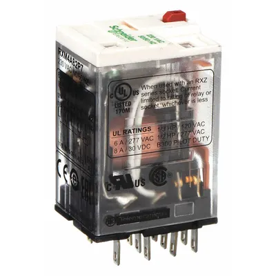 SCHNEIDER General Purpose Relay: Socket Mounted, 6 A Current Rating, 230V AC, 4PDT - Socket-Mounted Relays