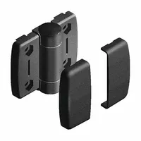 Friction Hinge: 63 mm x 73.5 mm, 45 Series, For 10 mm Slot Wd, Black, Polyamide, Butt (MPN 095SF4040A10)