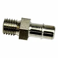 Mini Barb Fitting: Threaded, Stainless Steel, Fiber, 2,000 psi Max Op Pressure (MPN 4-28B5-SS)