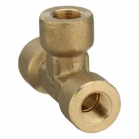 LEGRIS Metal Pipe Tee: Tee, 1/8 in x 1/8 in x 1/8 in, 1,000 psi, 1 23/32 in Lg, C37700 Brass (MPN 0145 10 10)