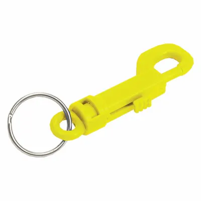 LUCKY LINE PRODUCTS Plastic Key Clip: 7/8 in Key Ring Dia, Plastic, Yellow, 7/8 in Overall Wd - Belt Key Clips & Carabiners