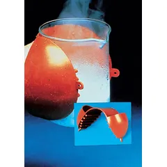 This silicone hand protector in red provides heat shielding for handling hot objects in laboratory or industrial settings. With a 7 1/2 in overall length, it offers a secure grip on hot glassware or equipment. The silicone material withstands high temperatures.