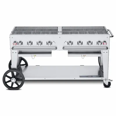 CROWN VERITY Propane Grill: Propane, 8 Burners, 129,000 BtuH Heating Capacity, 36 in Overall Ht - Wheeled Grills