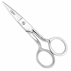 These all-metal scissors feature straight, pointed steel blades with a silver finish. The 4-inch overall length suits detail cutting tasks. Multipurpose design for cutting paper, thread, tape, and light materials in office, workshop, or industrial settings.