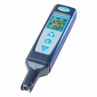 HACH Conductivity Meter: Temp, 2% FS, 19.99 mS/cm, 0 mS/cm - Pocket Conductivity Testers