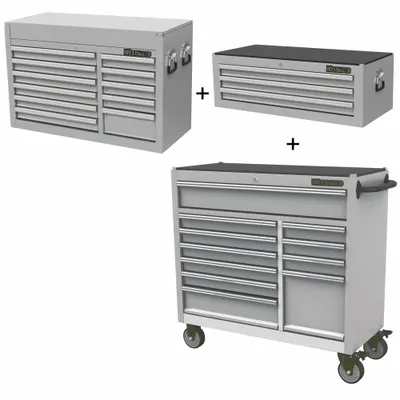 WESTWARD Rolling Cabinet Kit: 25 Drawers, Light Duty, Keyed - Heavy-Duty Top Chest & Rolling Cabinet Combos