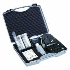 This test kit measures chlorine concentration in sodium hypochlorite or bleach solutions. It is used in water treatment, sanitation, and industrial cleaning to verify disinfectant strength within a 2-18% NaHCl range.