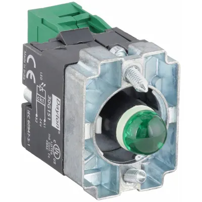 Dayton 1NO Green LED Contact & Light Block Assembly, 24V AC/DC - Contact & Light Block Assemblies