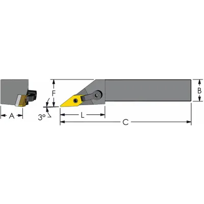 ULTRA-DEX USA MVJNR 20-4D Indexable Turning & Profiling Toolholder - Indexable Turning & Profiling Toolholders