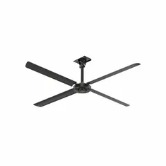 Industrial HVLS ceiling fan from the XP series with a 10 ft blade diameter, delivering 55,106 cfm airflow. Operates on 120V AC single-phase power at 8.3 A, with variable speed control. Silver finish, no light kit. Suitable for large spaces such as warehouses, distribution centers, and manufacturing plants.
