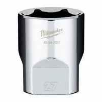 MILWAUKEE Socket Extension: Metric, 1/2 in Drive Size, 27 mm Socket Size, 6-Point, Std, Chrome (MPN 45-34-2027)