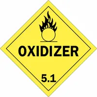BRADY DOT Container Placard: OXIDIZER/5.1, 10 3/4 in x 10 3/4 in, 10 3/4 in Label Ht, Placard (MPN 63449)