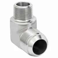 Hydraulic Hose Adapter: 3/4 in x 1 in Fitting Size, Male x Male, NPTF x JIC, Rigid, 90° Elbow (MPN 2024-12-16S)