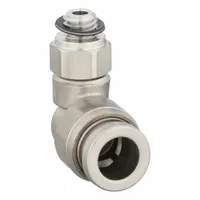 SMC Push-Fit Elbow Fitting: 6 mm OD x 5 mm OD Size, Push-to-Connect x Metric, Stainless Steel (MPN KQG2L06-M5)