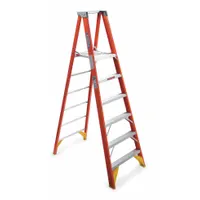 WERNER Platform Stepladder: 6 ft Ladder Size, Fiberglass, 300 lb Load Capacity, 32 lb Wt (MPN P6206)