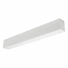 Architectural LED suspended light with a nominal length of 2 ft and width of 12 1/4 in. Operates at 120 to 347V AC, consumes 18 W, and delivers 1800 lm. Color temperature is selectable among 3000K, 3500K, and 4000K. Suitable for suspended mounting in commercial and institutional spaces requiring linear ambient illumination.